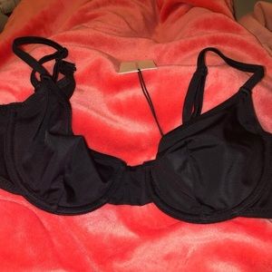 solid & striped the eva black top bikini top